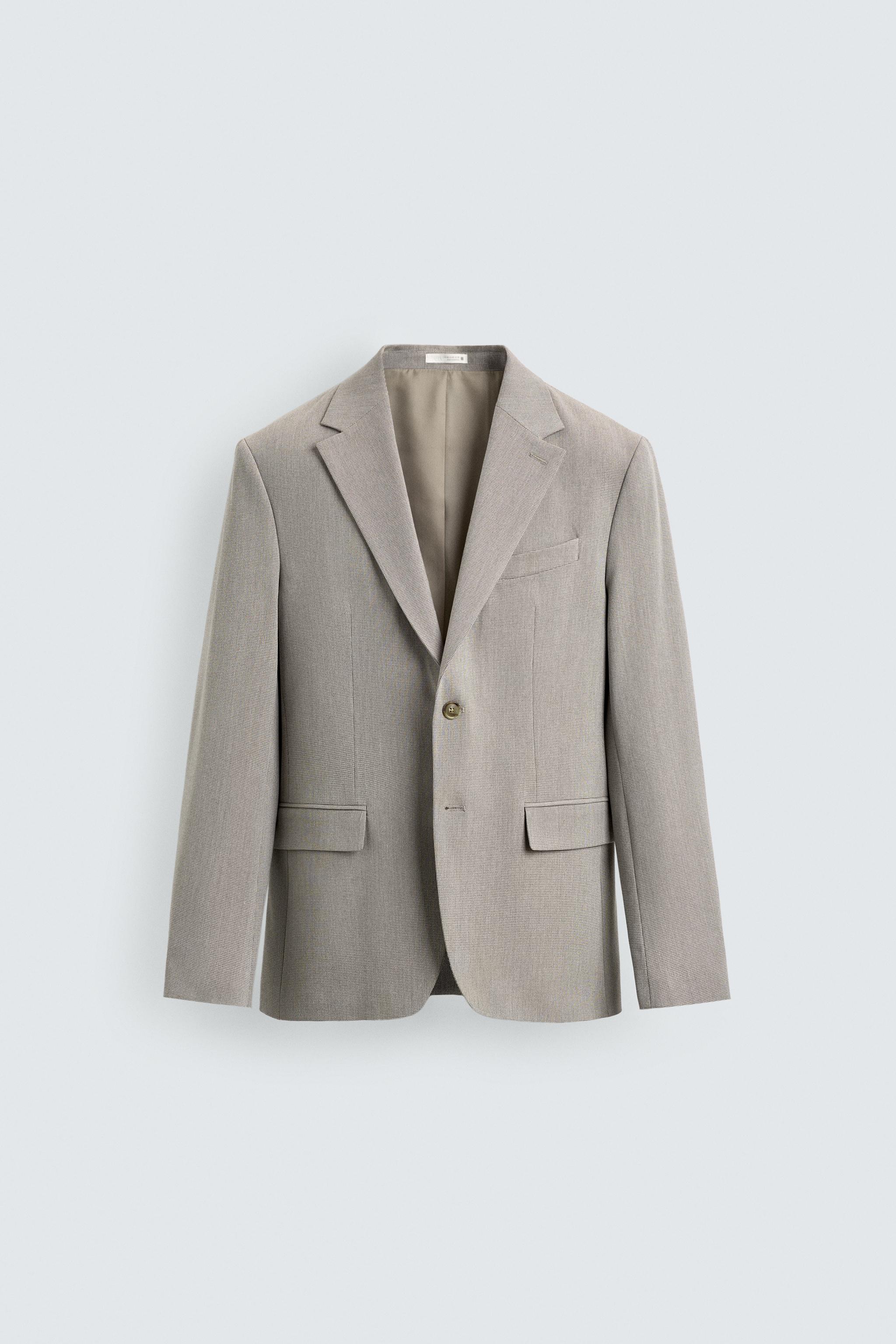 REGULAR FIT TEXTURED SUIT JACKET